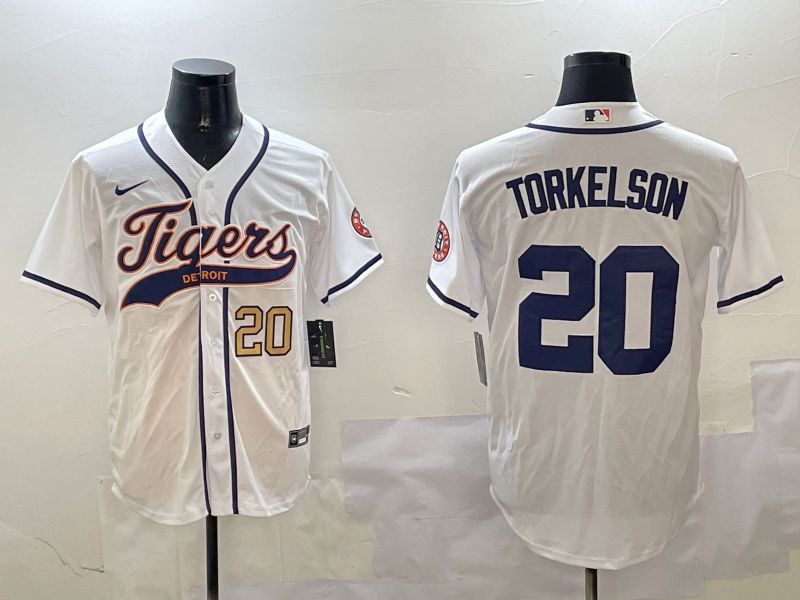 Men Detroit Tigers #20 Torkelson White Jointly Name 2025 Nike MLB Jersey style 4->detroit tigers->MLB Jersey